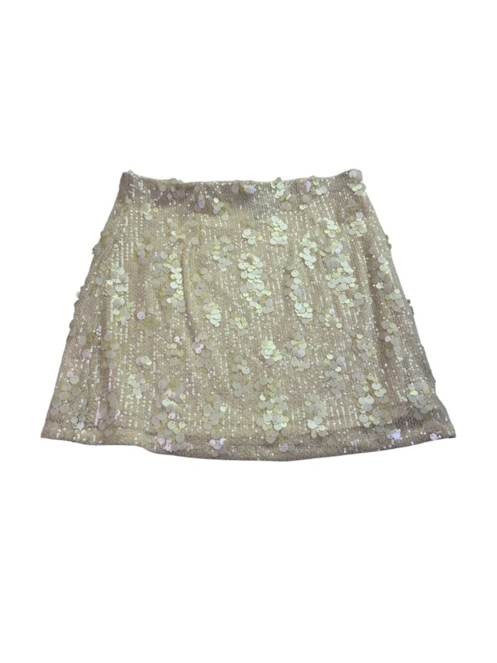 Kenneth Cole Women Beige Sequin Mini Skirt Polyester Blend Size M - Picture 3 of 6